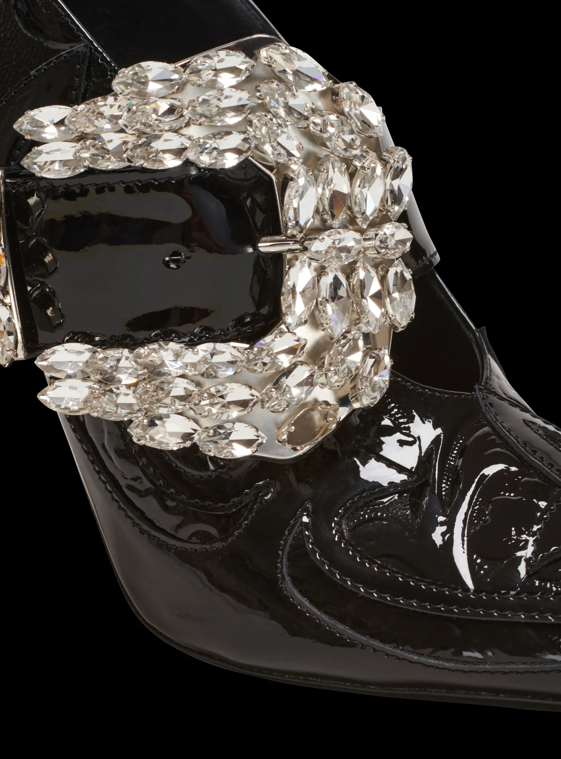 Shop Clara Western Patchwork Patent Leather Pumps Women High Heels & Pumps