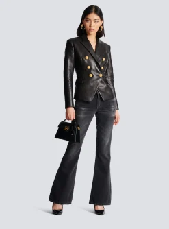 Cheap Classic 6-button Leather Jacket Women Jackets And Blazers