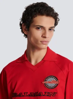 Best Sale Cotton Piqué Polo Shirt With Racing Embroidery Shirts And Polos