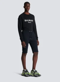 Discount Cotton Shorts With Flocked Paris Logo Sportswear