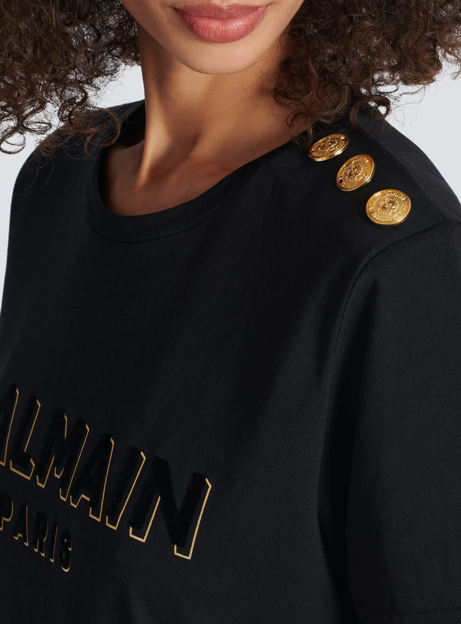 Shop Cotton T-shirt With Flocked Metallic Logo Women T-Shirts