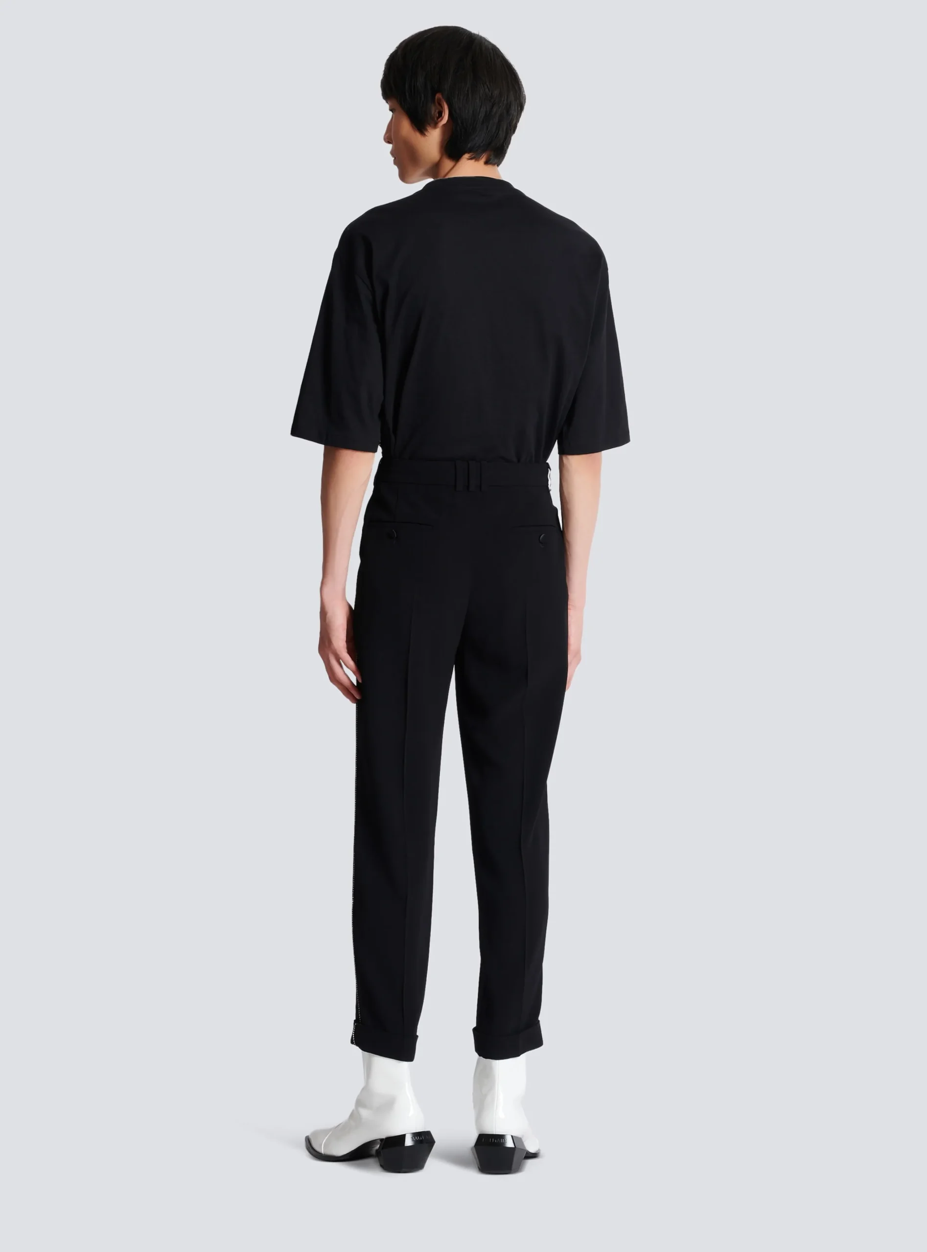 Cheap Crepe And Rhinestone Trousers Trousers And Shorts