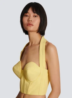Best Crepe Halterneck Crop Top Women Tops And Shirts