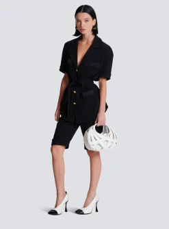 Fashion Crepe Safari Shirt Women Tops And Shirts