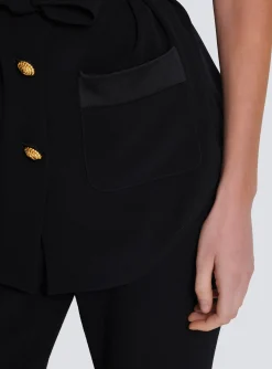 Fashion Crepe Safari Shirt Women Tops And Shirts