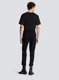 Online Crepe Straight-cut Trousers Trousers And Shorts