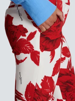 New Crepe Trousers With Roses Print Women Trousers And Shorts