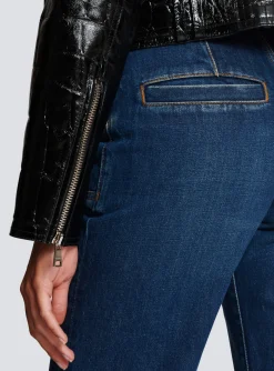 Cheap Crocodile-effect Leather Biker Jacket Women Outerwear