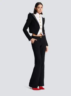 Hot Cropped 6-button Crepe Jacket Women Jackets And Blazers