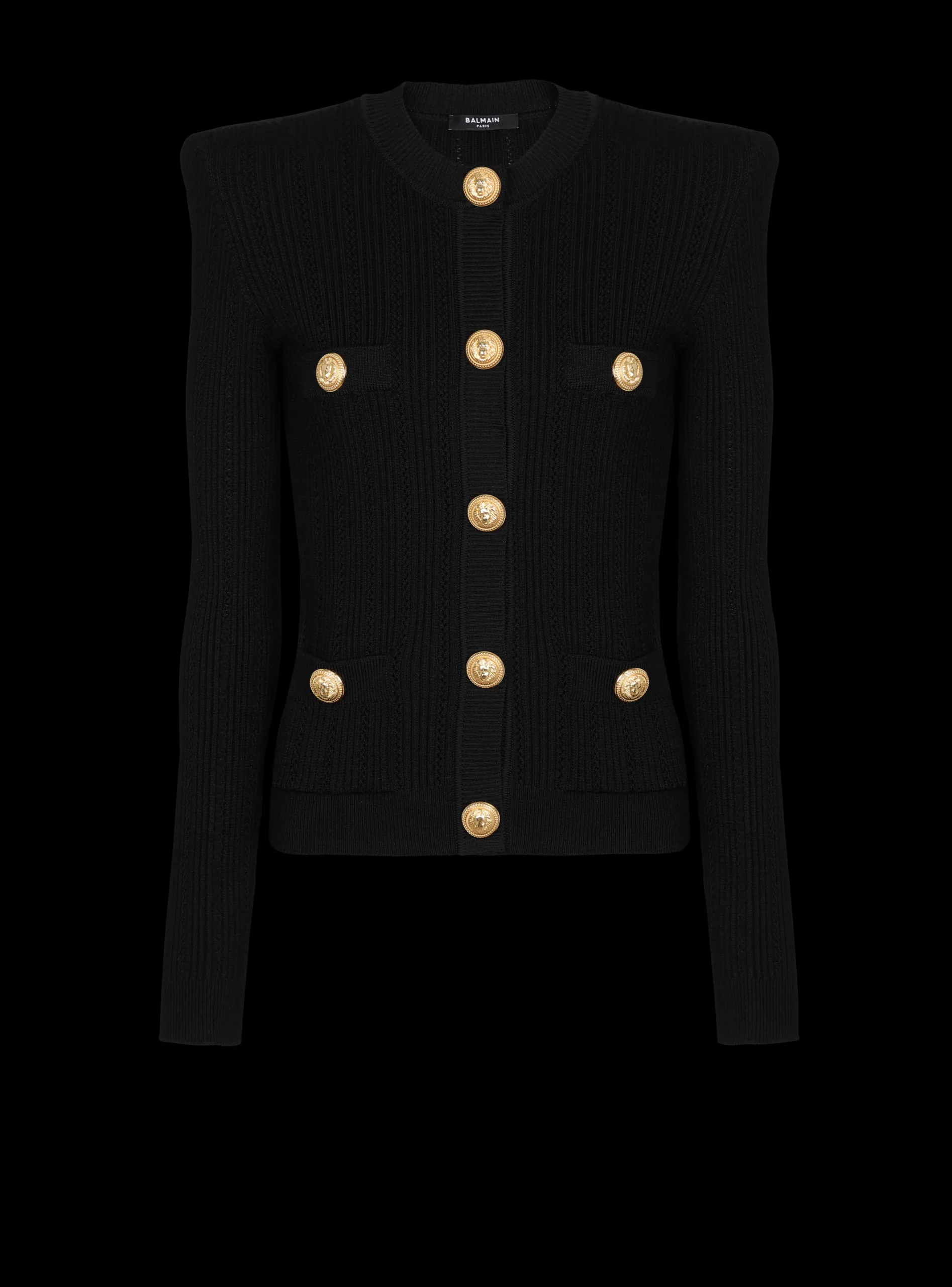 Store Cropped Eco-designed Knit Cardigan With Gold-tone Buttons Women Knitwear