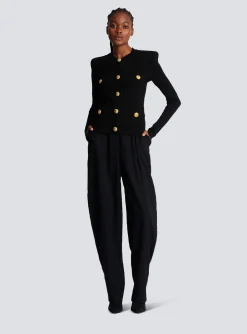 Store Cropped Eco-designed Knit Cardigan With Gold-tone Buttons Women Knitwear
