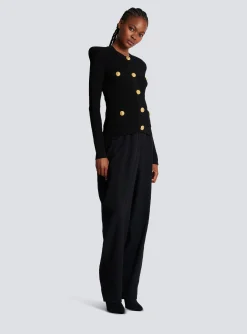 Store Cropped Eco-designed Knit Cardigan With Gold-tone Buttons Women Knitwear
