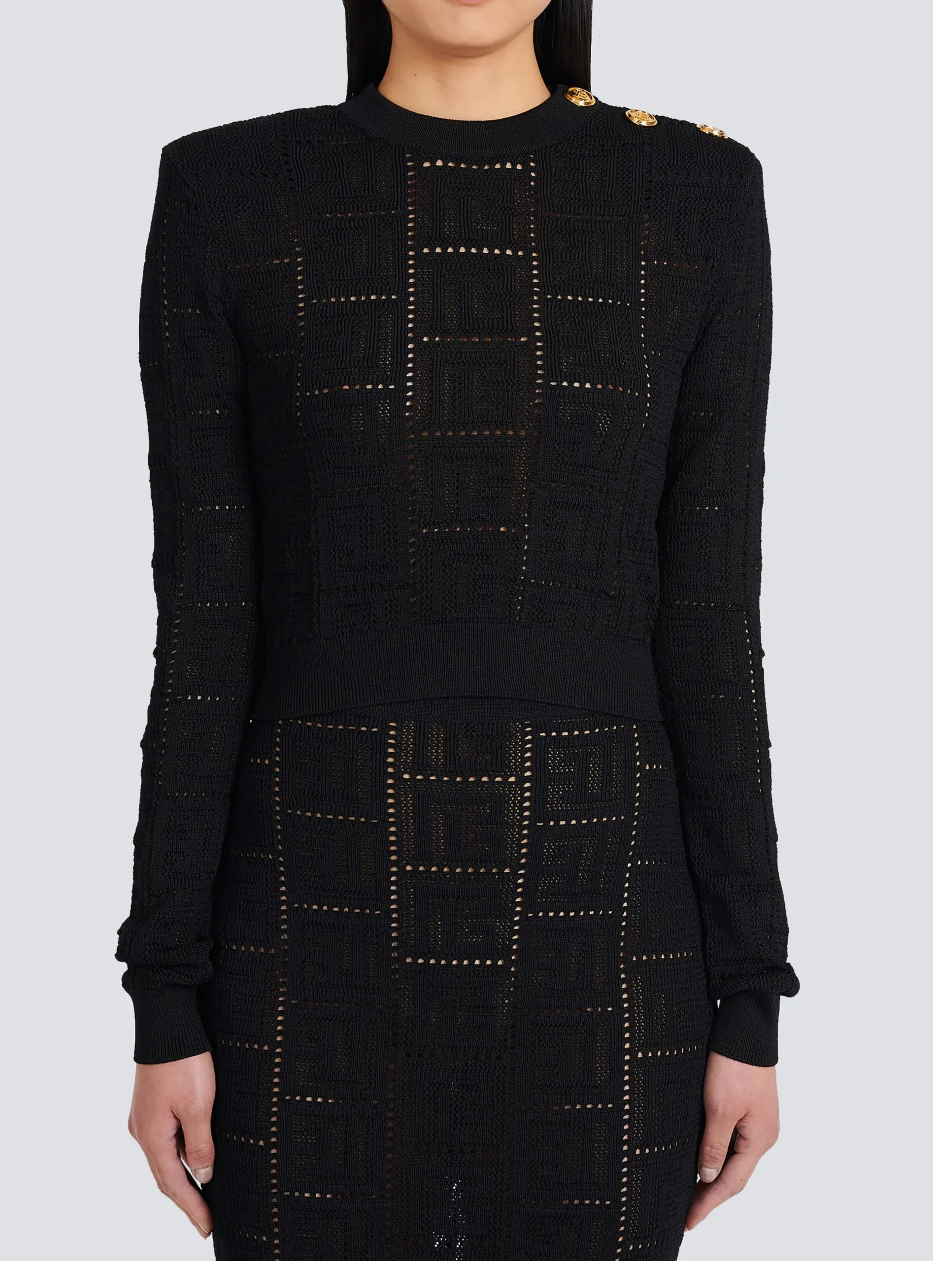 Fashion Cropped Eco-designed Sweater With Monogram Women Knitwear