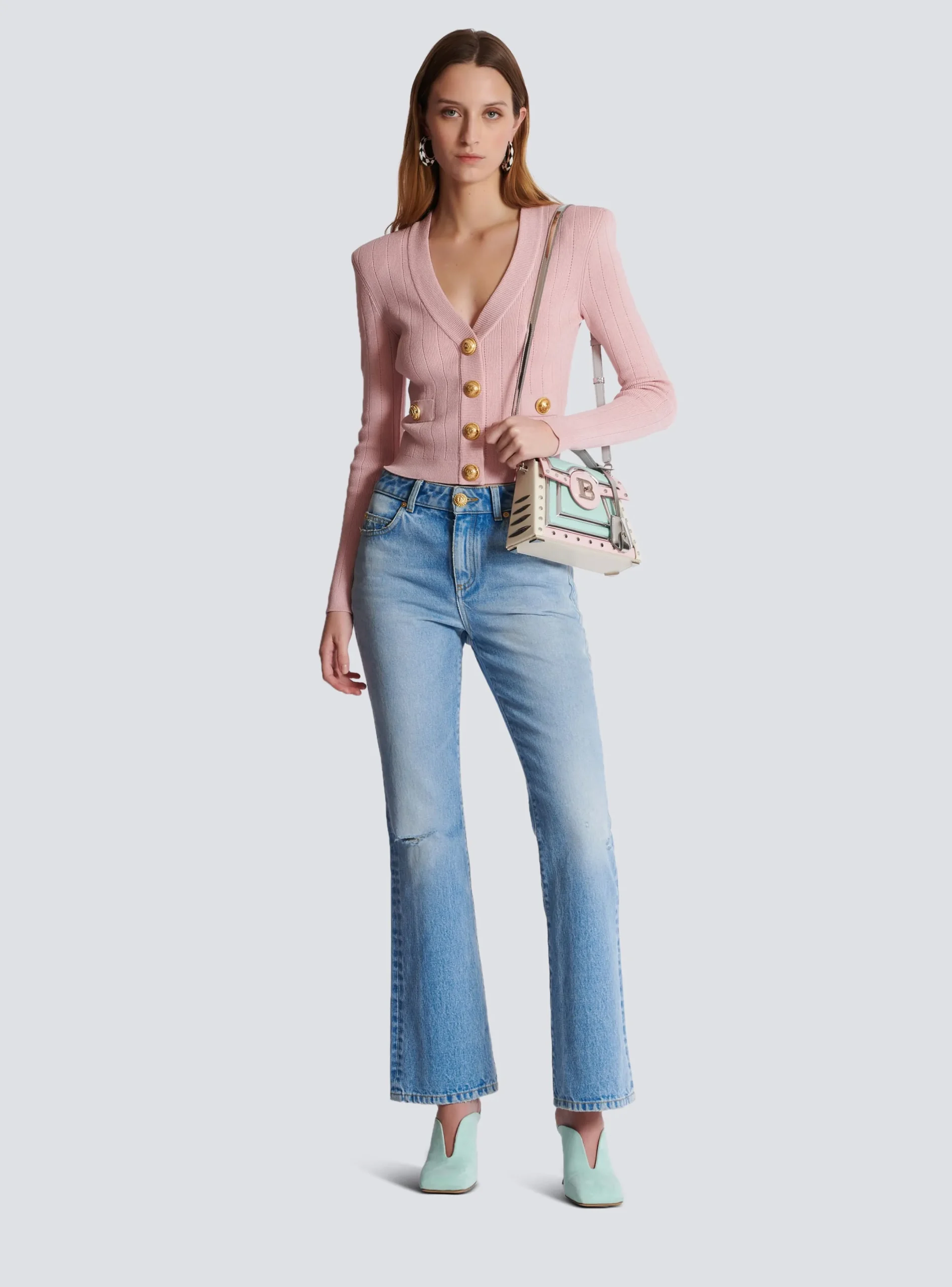 Store Cropped Knit Cardigan Women Knitwear