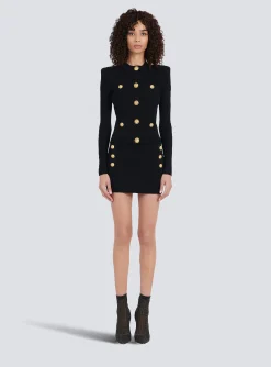 Sale Cropped Knit Cardigan With Gold-tone Buttons Women Knitwear