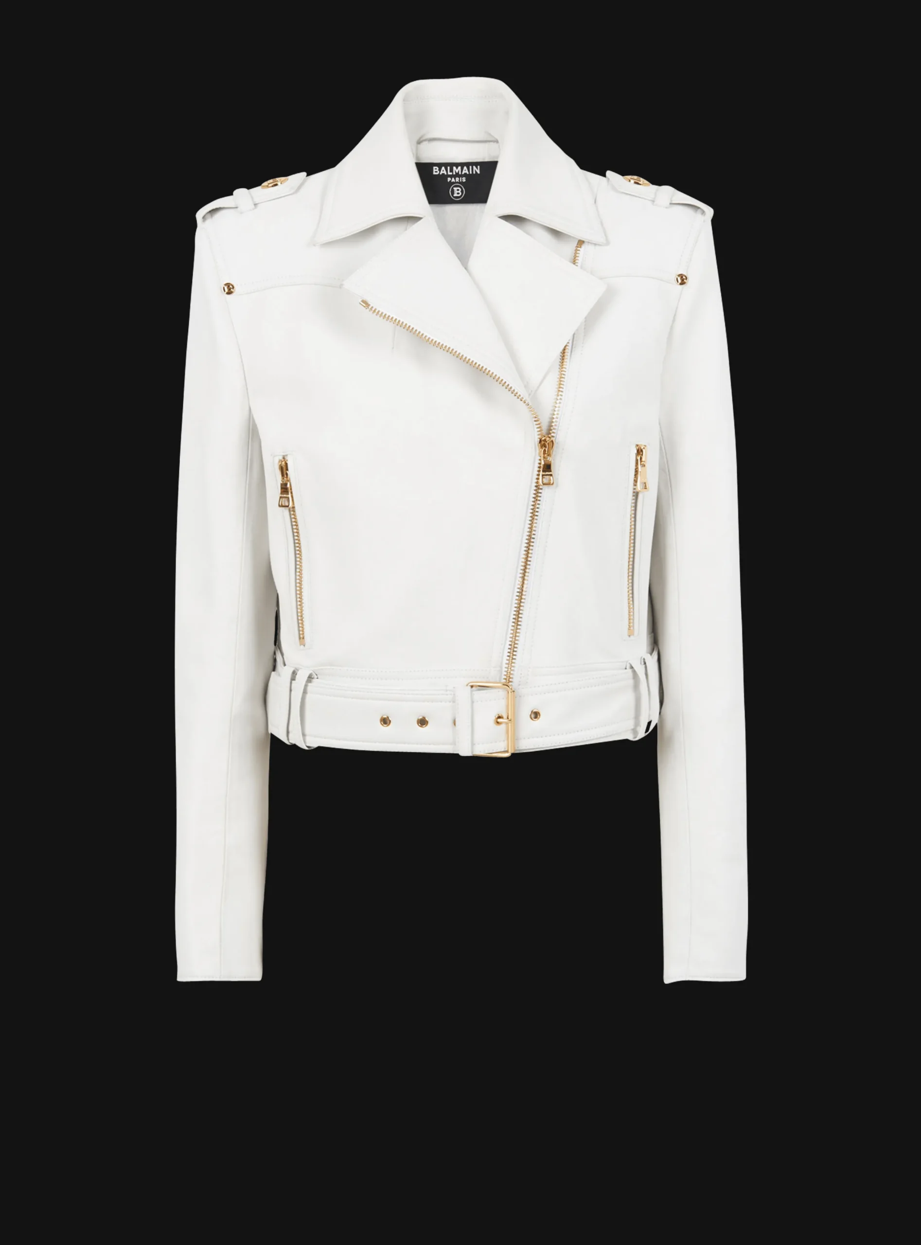 Sale Cropped Leather Biker Jacket Women Outerwear