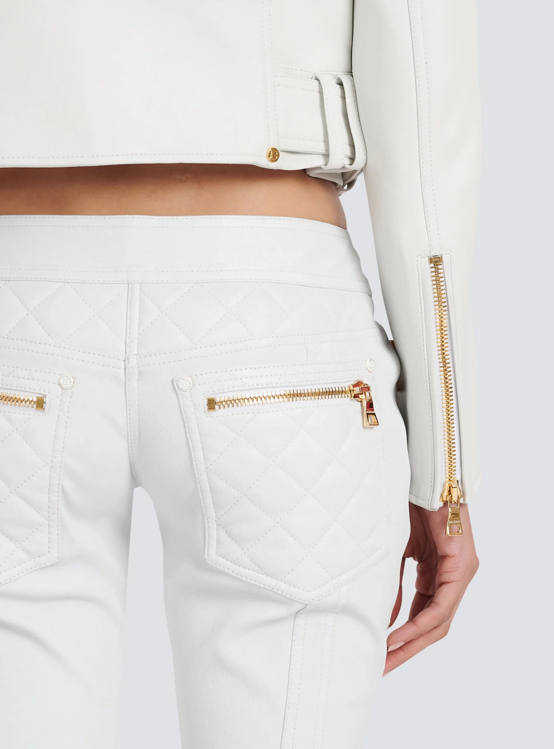 Sale Cropped Leather Biker Jacket Women Outerwear