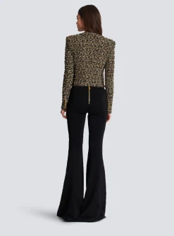 Flash Sale Cropped Lurex Tweed Jacket Women Jackets And Blazers