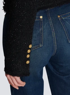 Sale Cropped Lurex Tweed Jacket Women Jackets And Blazers