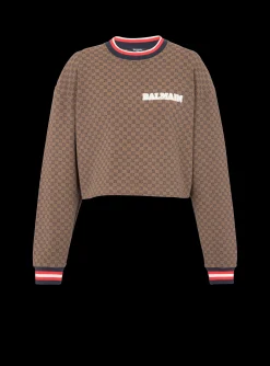 Hot Cropped Mini Monogram Sweatshirt Women Sweatshirts
