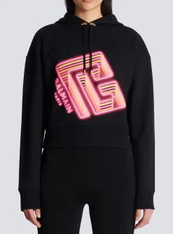 Fashion Cropped Neon-print Sweatshirt Women Sweatshirts