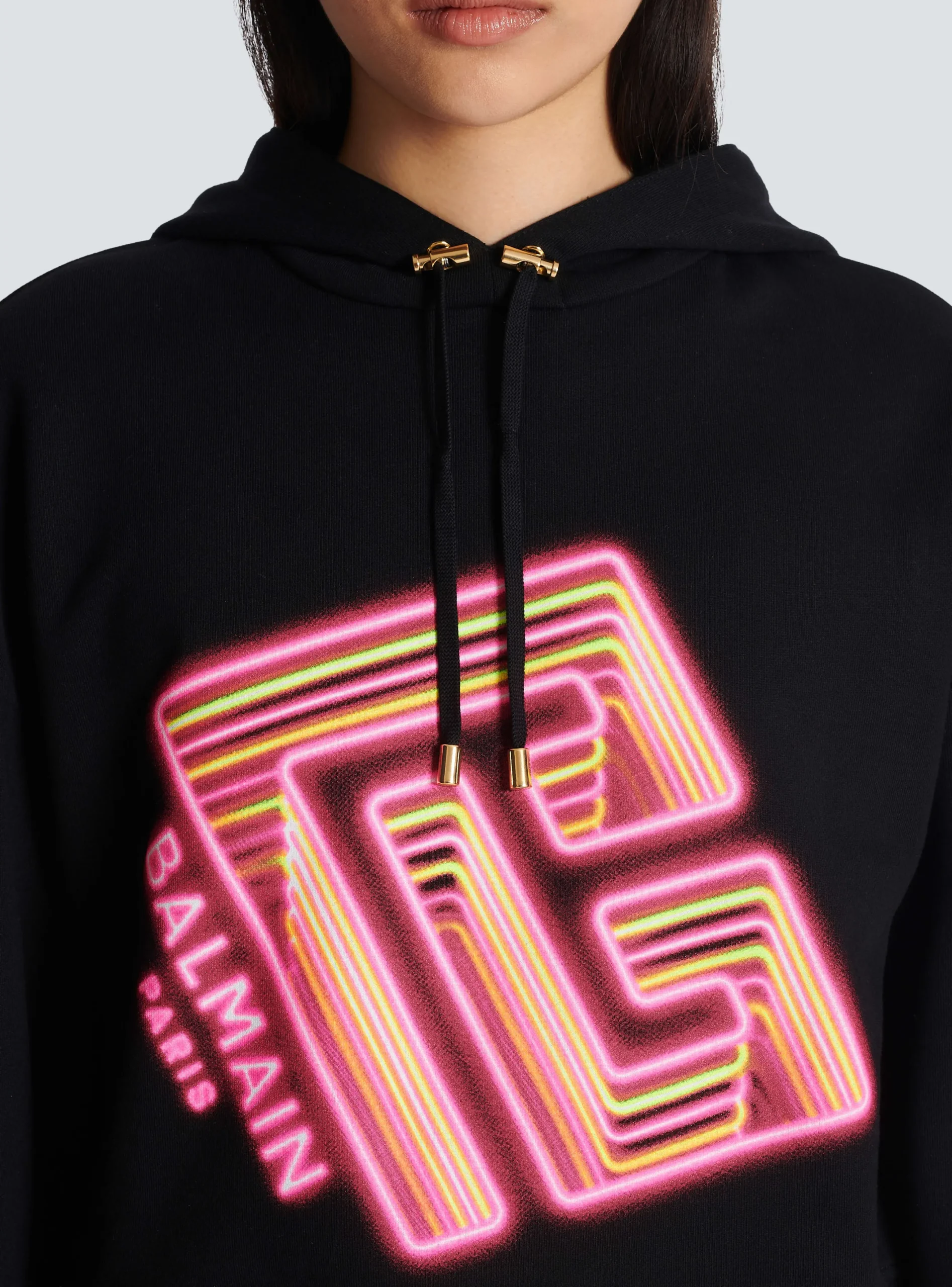 Fashion Cropped Neon-print Sweatshirt Women Sweatshirts