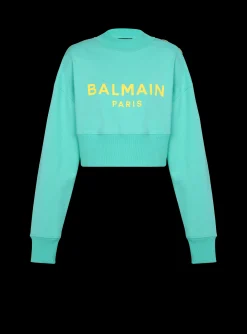 Hot Cropped Sweatshirt With Paris Print Women Sweatshirts