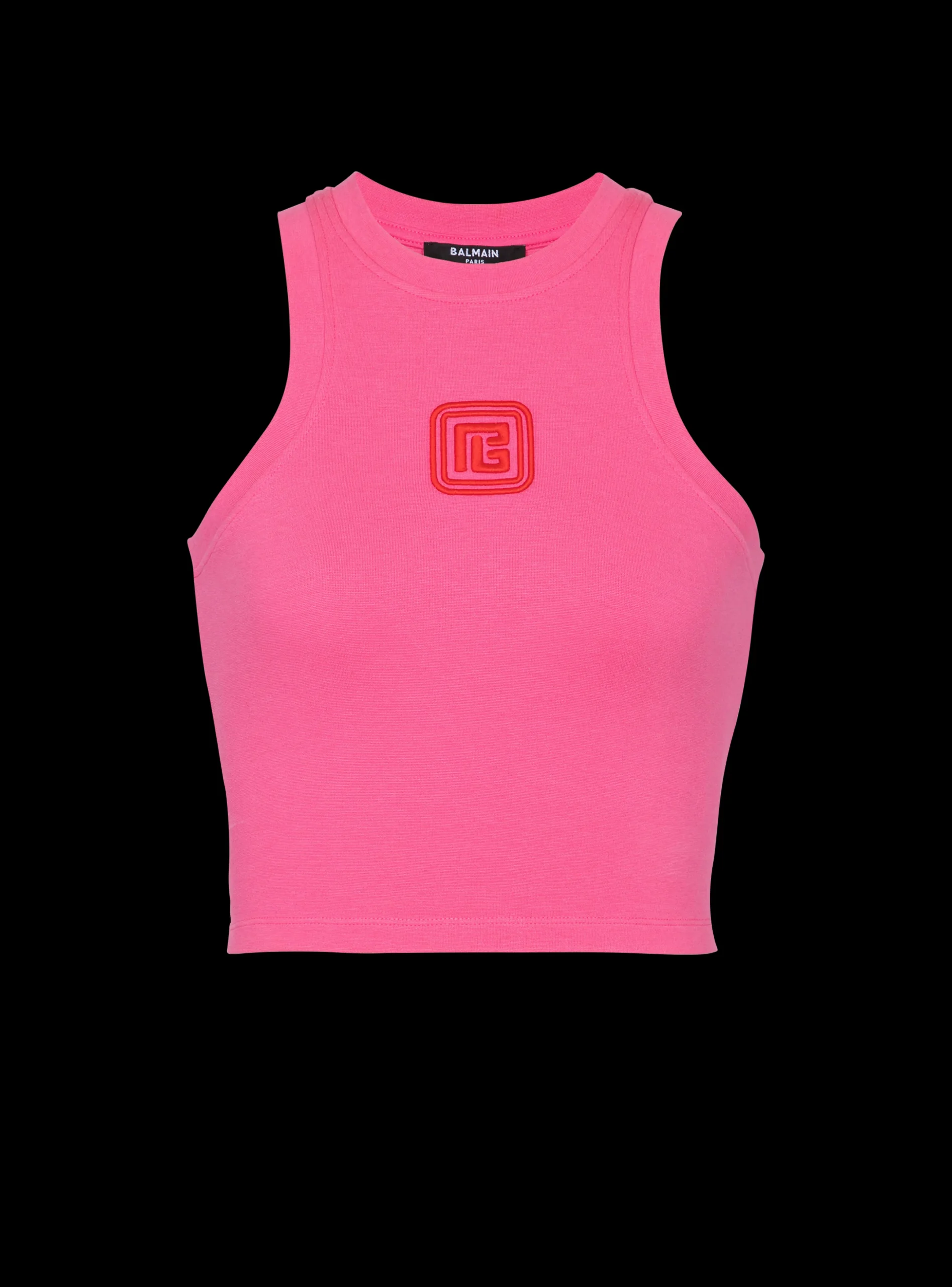 Discount Cropped Tank Top With Retro PB Embroidery Women T-Shirts