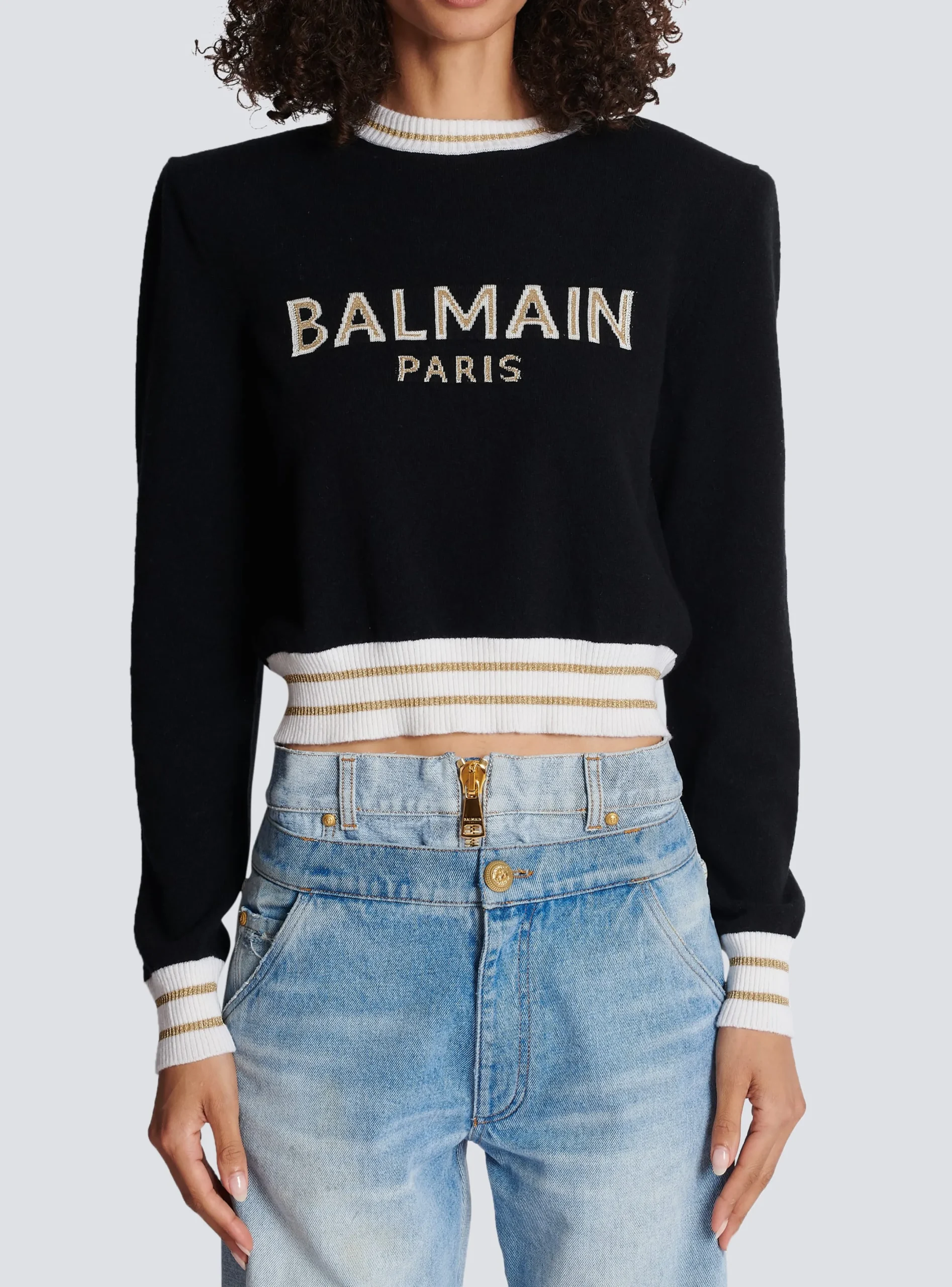 Best Sale Cropped Wool Jumper With Logo Women Knitwear