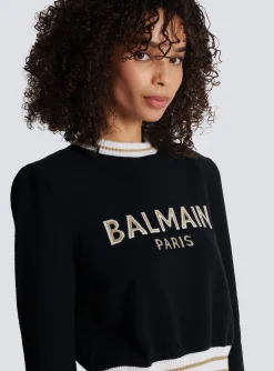 Best Sale Cropped Wool Jumper With Logo Women Knitwear
