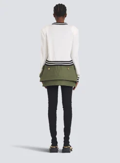 Shop Cropped Wool Sweatshirt With Logo Women Knitwear
