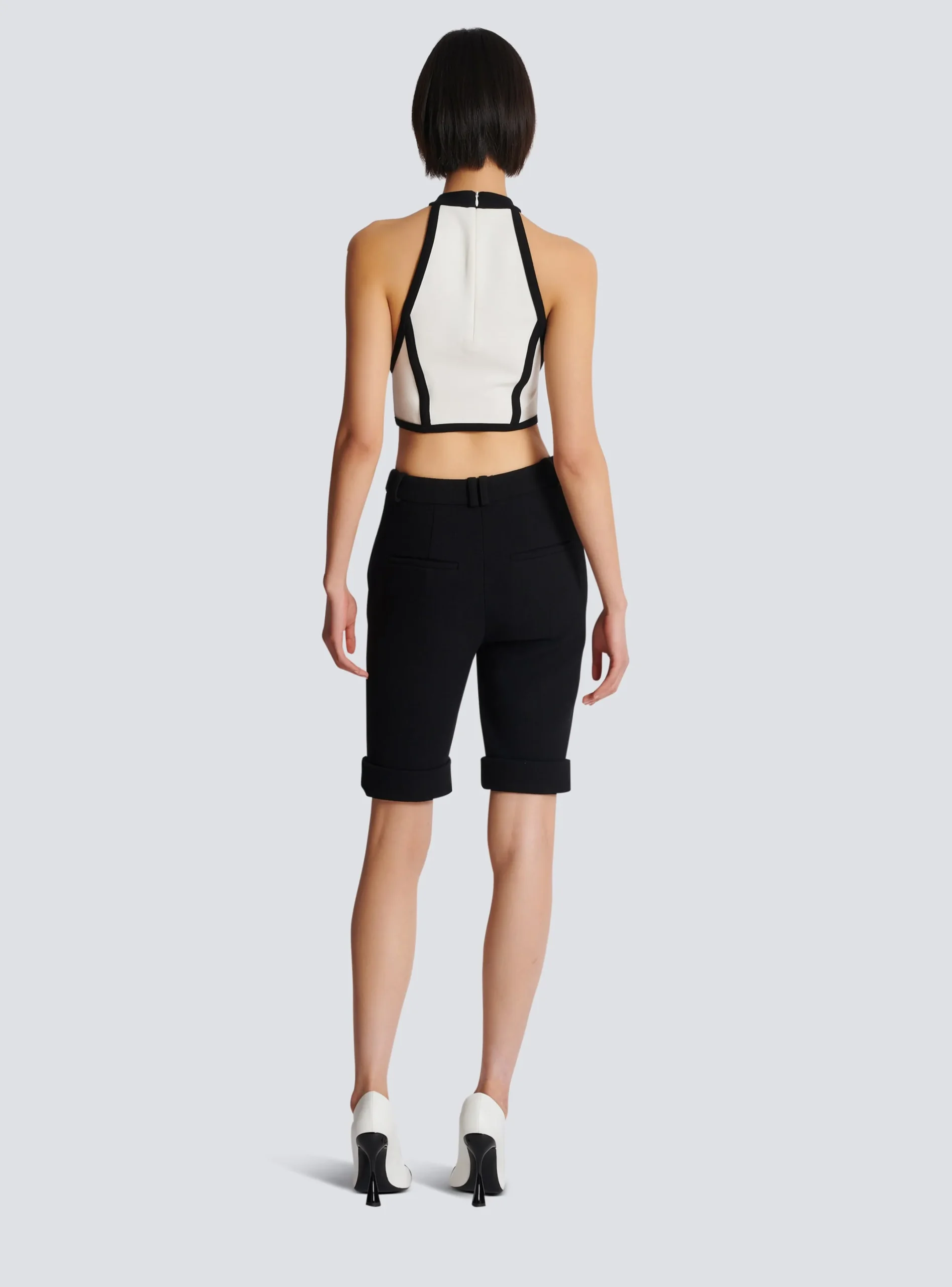 Shop Cycling Shorts In Double Crepe Women Trousers And Shorts