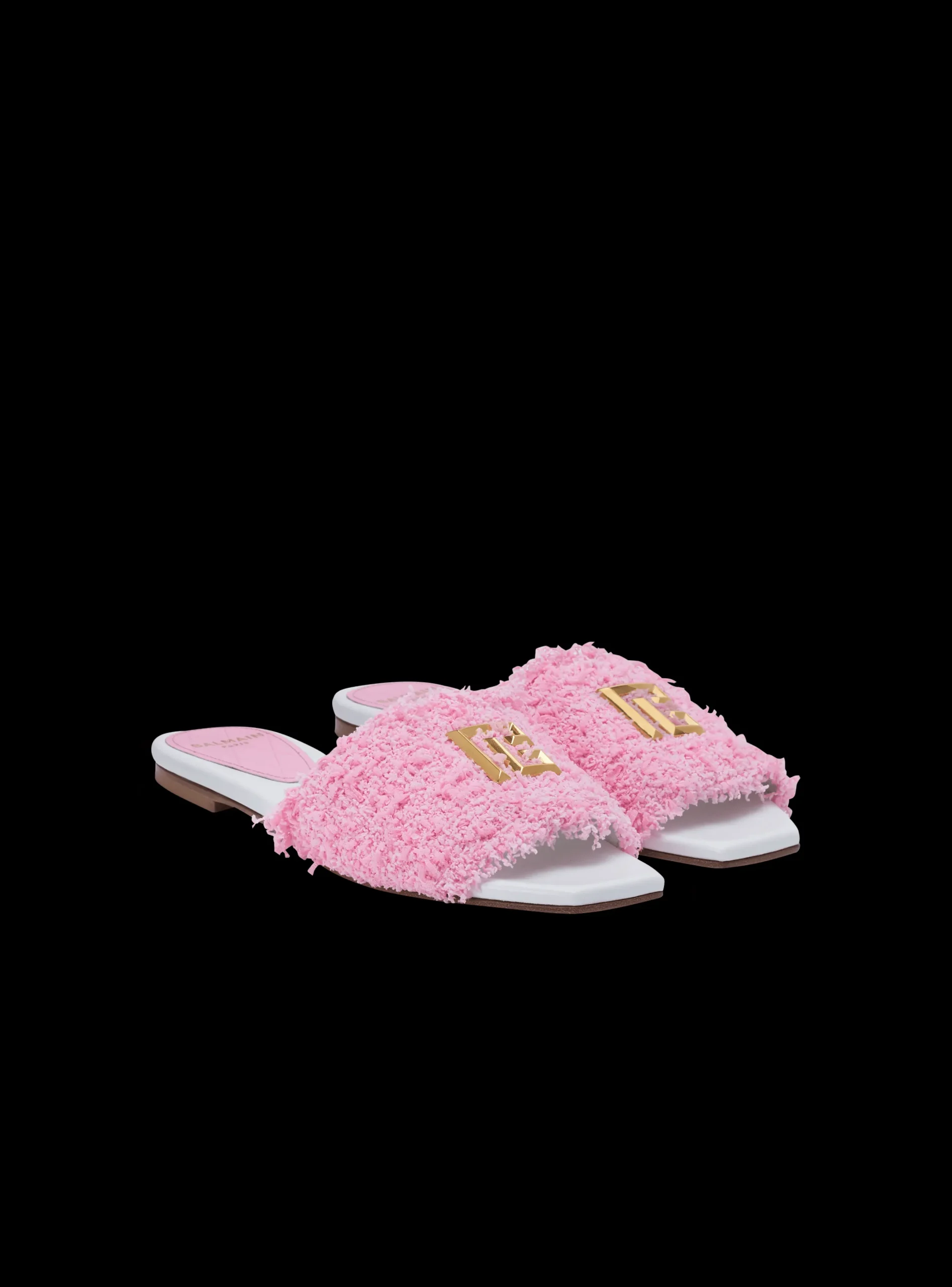 Sale Dafne Leather And Tweed Mules Women Flat Shoes