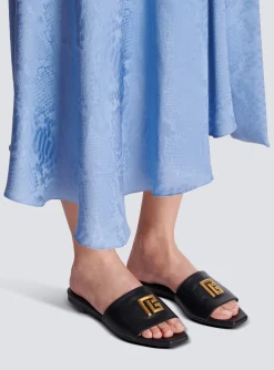 Clearance Dafne Smooth Calfskin Leather Mules Women Flat Shoes