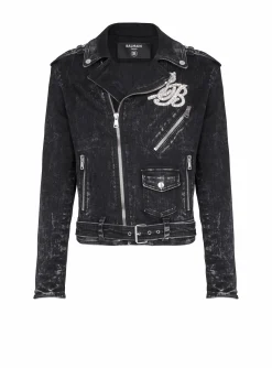Online Denim Biker Jacket Outerwear|Denim