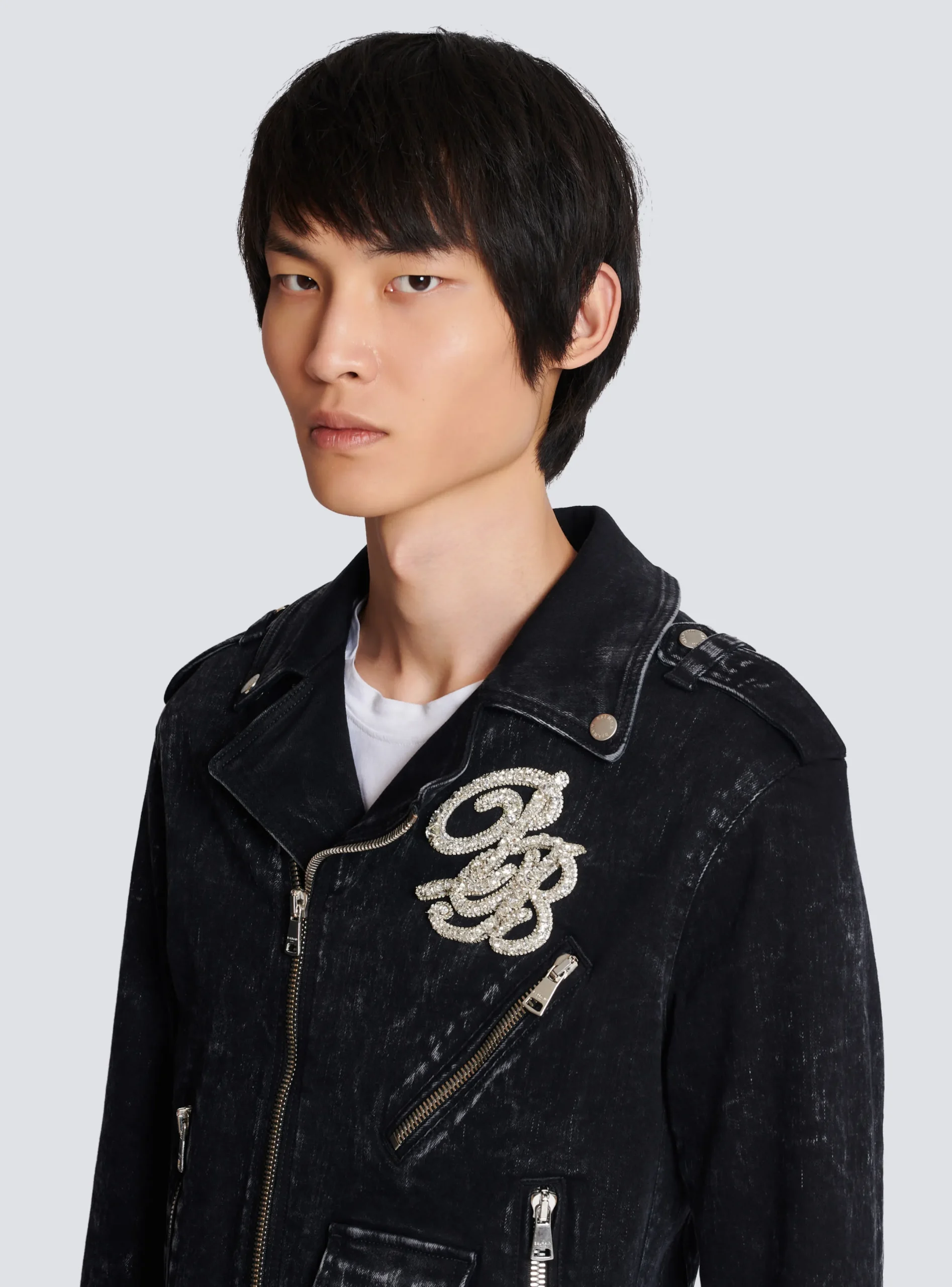 Online Denim Biker Jacket Outerwear|Denim