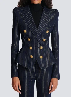 Flash Sale Denim Jacket With Lurex Stripes Women Denim|Jackets And Blazers