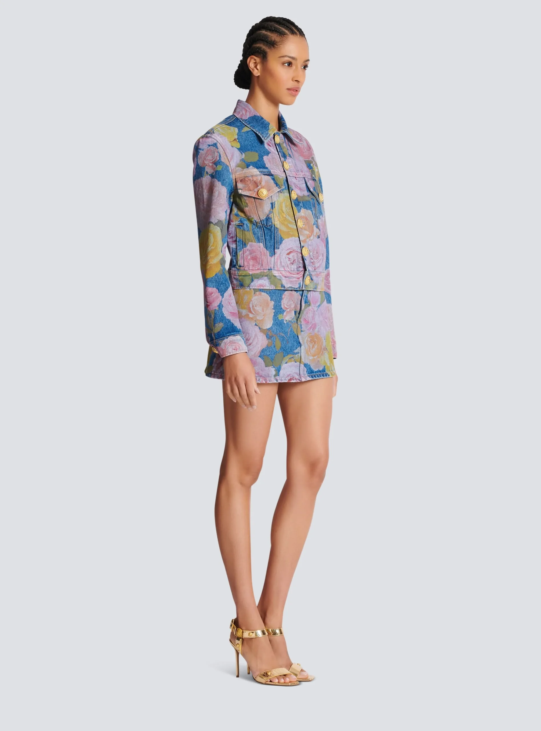 Best Denim Jacket With Pastel Roses Print Women Denim|Outerwear