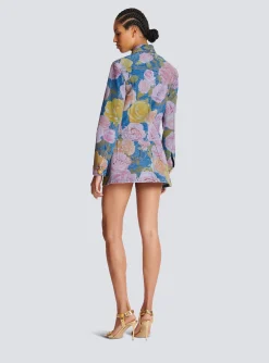 Best Denim Jacket With Pastel Roses Print Women Denim|Outerwear