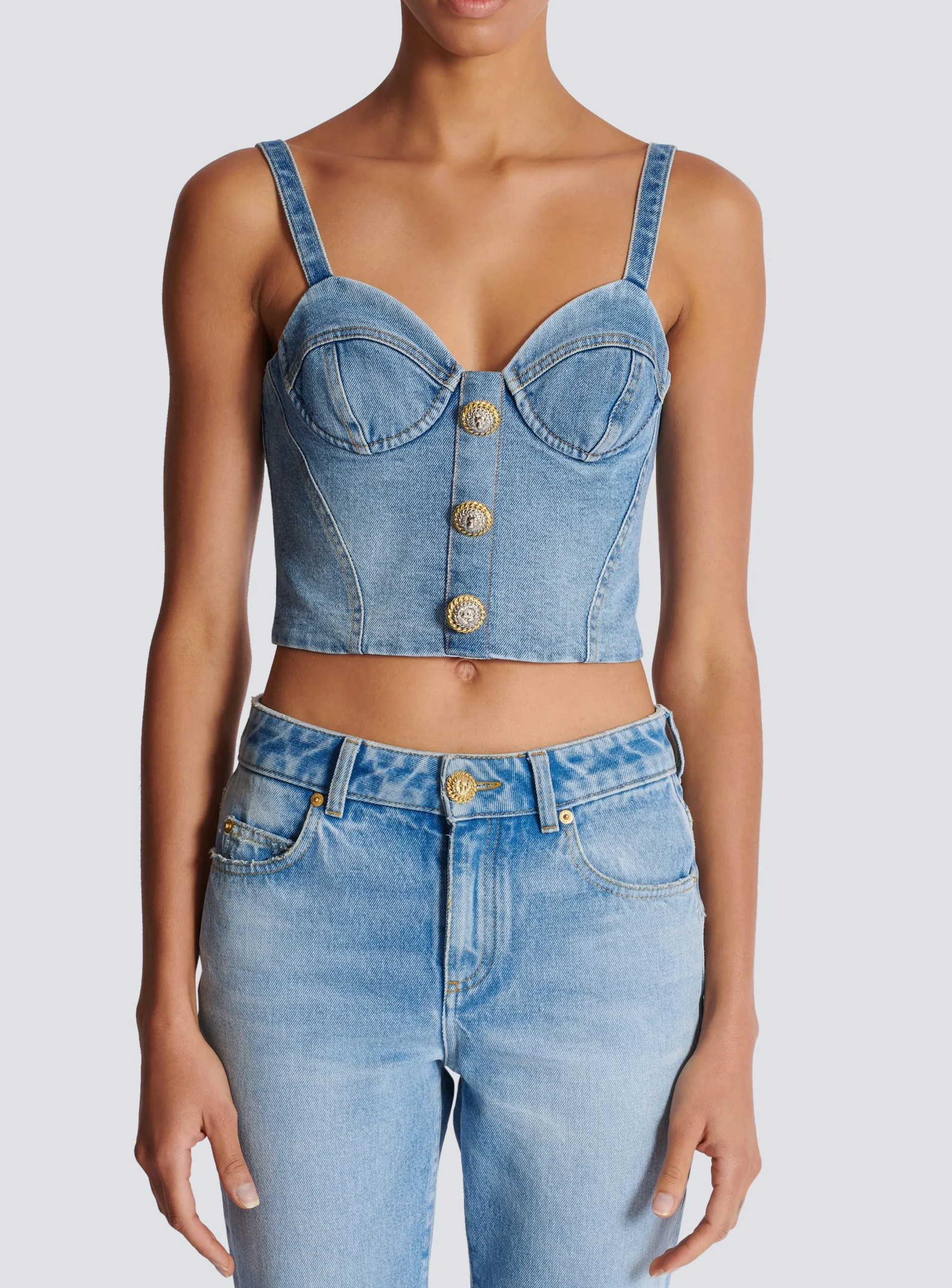 Hot Denim Top With Thin Straps Women Tops And Shirts