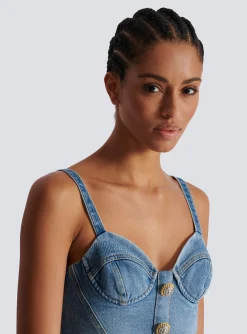 Hot Denim Top With Thin Straps Women Tops And Shirts