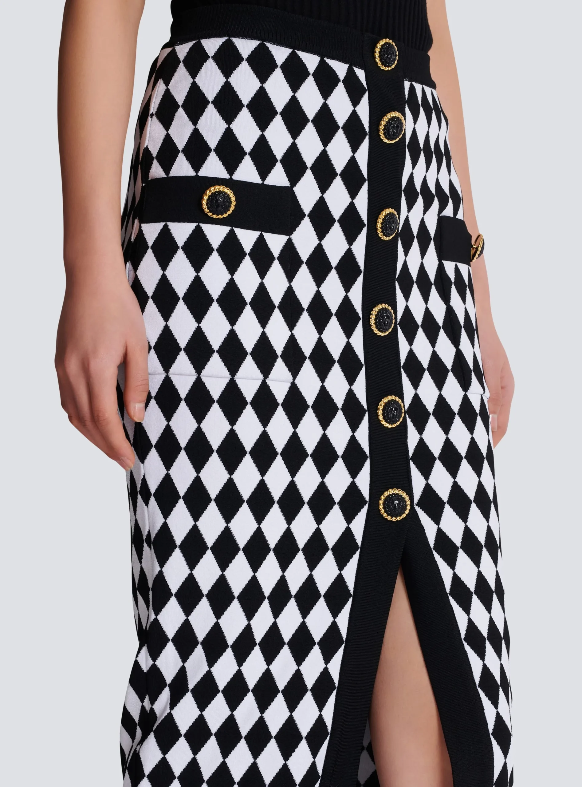 New Diamond Jacquard Midi Skirt Women Skirts