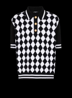 Cheap Diamond Polo Shirt In Two-tone Cotton Knitwear|Shirts And Polos