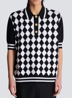 Cheap Diamond Polo Shirt In Two-tone Cotton Knitwear|Shirts And Polos