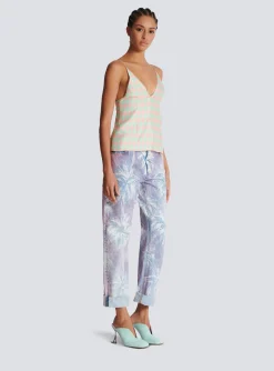 Hot Diamond Print Silk Top Women Tops And Shirts
