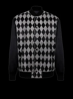 Clearance Diamond Satin Bomber Jacket With Rhinestones Outerwear