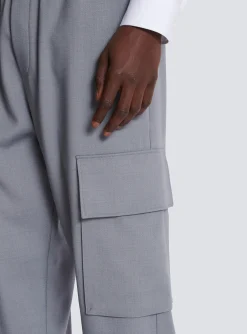Fashion Double Crepe Wool Cargo Trousers Trousers And Shorts
