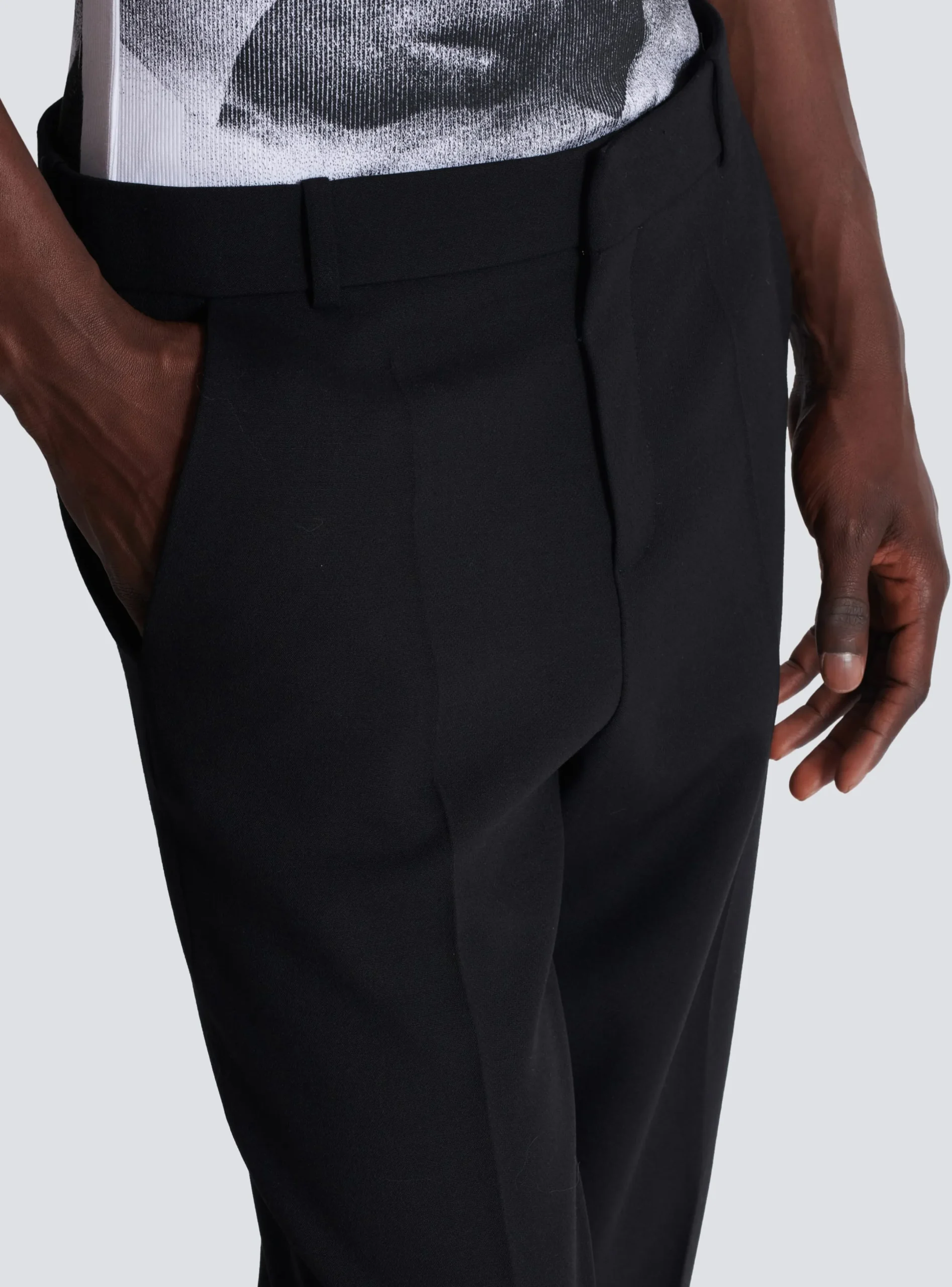 Cheap Double Wool Crepe Trousers Trousers And Shorts