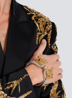 Fashion Dragon Bracelet With Pearl And Crystals Fashion Jewelry