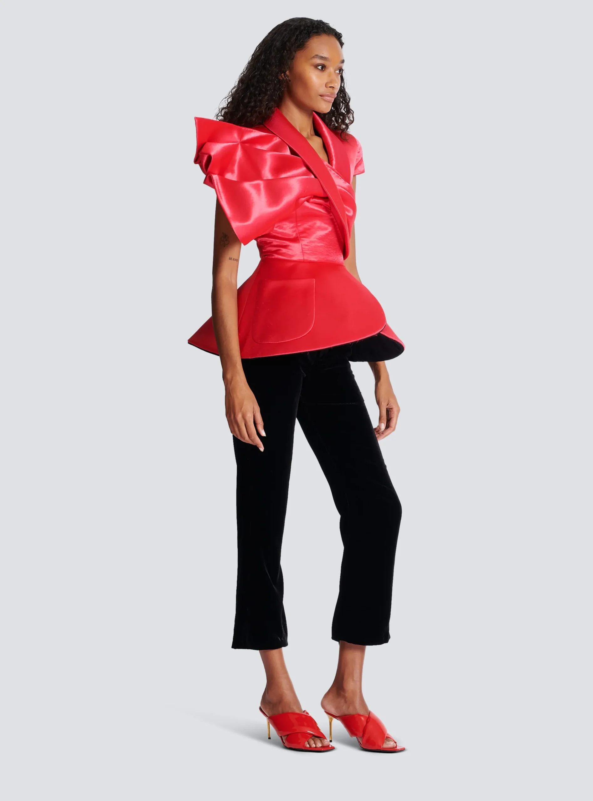 Flash Sale Draped Peplum Top Women Tops And Shirts